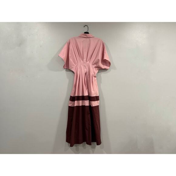 Exquise Anthropologie Tobie Colorblocked Dress Pink Combo Sz Medium Petite - Picture 5 of 10
